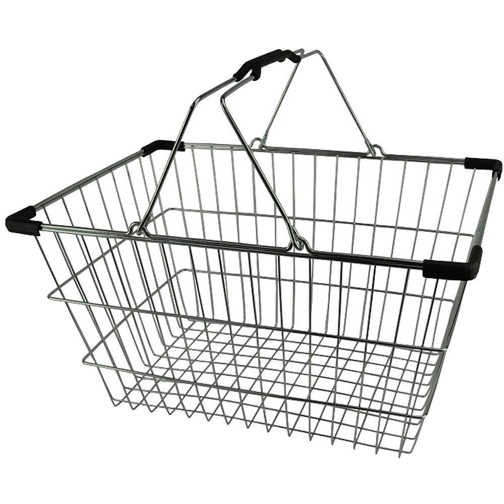 Chrome Plated Wire Shopping Basket